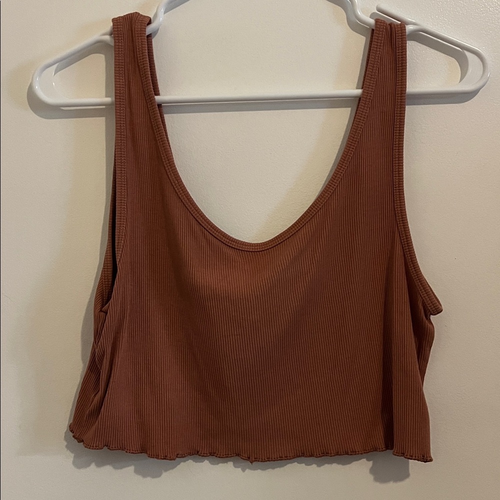 American Eagle Women's Rust Cropped Tank Top - Picture 3 of 3